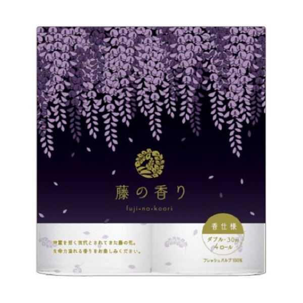 (まとめ)四国特紙 トイレットペーパー 藤の香りダブル 芯あり 30m 1セット(48ロール:4ロール×12パック)【×3セット】
