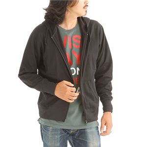 Wジップ パーカー Lサイズ ブラック 無地 薄手 ドライメッシュ 鹿の子 綿 ポリエステル 通気性 オールシーズン対応