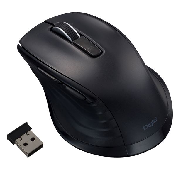 Digio2 無線 静音マウス 5ボタン/BlueLED MUS-RKF226BK ブラック【日時指定不可】