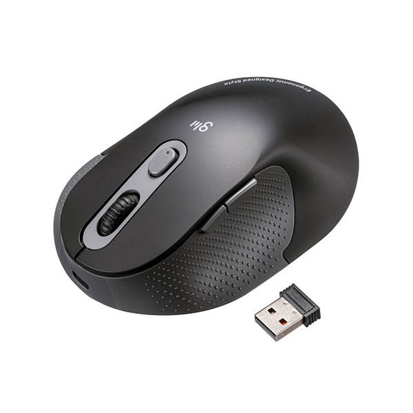 サンワサプライ 静音ワイヤレスエルゴノミクスマウス 2.4GHzワイヤレス・高さ45mm ブラック MA-EWBS528MBK