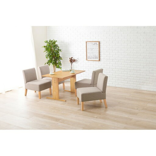 ダイニング5点セット (テーブル×1 チェア×4) 約幅110cm 4人掛け ナチュラル×ベージュ 組立品【代引不可】 ダイニング5点セット (テーブル×1 チェア×4) 約幅110cm 4人掛け ナチュラル×ベージュ 組立品【代引不可】
