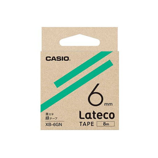 【5個セット】 カシオ計算機 Lateco 詰め替え用テープ 6mm 緑テープ 黒文字 XB-6GNX5 【5個セット】 カシオ計算機 Lateco 詰め替え用テープ 6mm 緑テープ 黒文字 XB-6GNX5