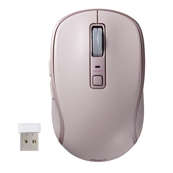 Digio2 無線 静音マウス 5ボタン/BlueLED [d98] MUS-RKF216P ピンク
