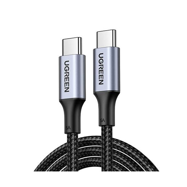 （まとめ） ユーグリーン USB-C to USB-C ケーブル 100W 1m ブラック 70427 1本 【×2セット】【日時指定不可】