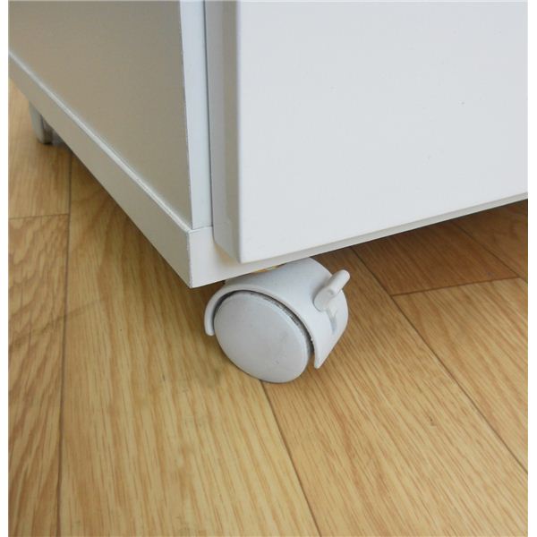 ダストボックス ゴミ箱 2分別 幅82cm ホワイト 引き出し キャスター 蓋付 完成品 キッチン 台所 キッチン家具 インテリア家具 [3]