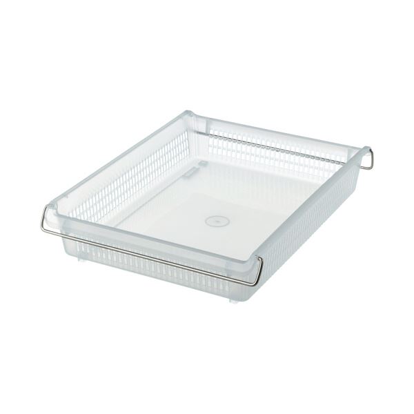 (まとめ）伊藤忠リーテイルリンクスタックトレーメタルハンドル付 浅型小 ホワイト STA4S-N 1個【×15セット】