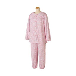 ケアファッション 大きめボタンパジャマ婦人用 ピンク S 98000-04 1着 （柄指定不可）