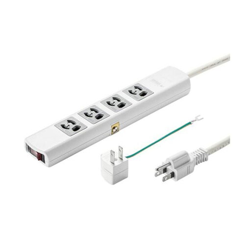 サンワサプライ雷ガードタップ 3P・4個口 5m ホワイト TAP-SP34MG-5 1個【日時指定不可】 サンワサプライ雷ガードタップ 3P・4個口 5m ホワイト TAP-SP34MG-5 1個【日時指定不可】