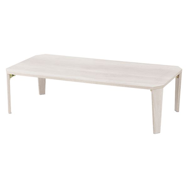 折りたたみテーブル ローテーブル 約幅120×奥行60×高さ32cm ホワイトウオッシュ 折りたたみ式 古木調 折れ脚テーブル リビング