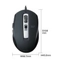 有線静音BlueLEDマウス MA-BL163BK【日時指定不可】(2)