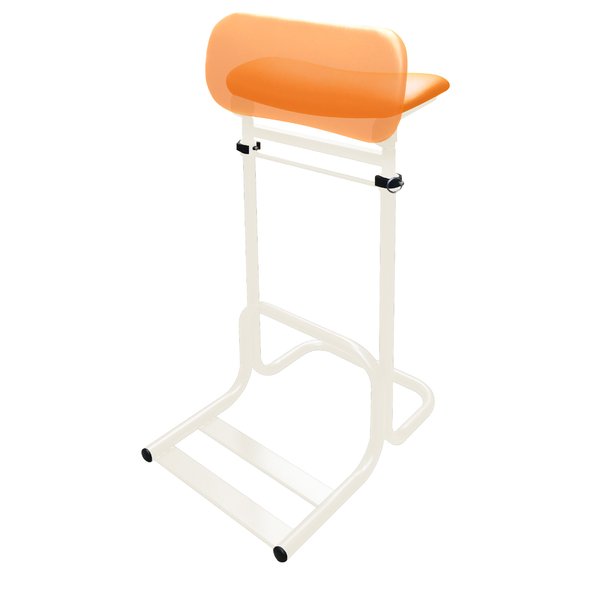 テンポラリーチェア EX 〔オレンジ/ミルキーホワイト〕 折りたたみ 立ち仕事 接客 立ち作業 レジ打ち ..