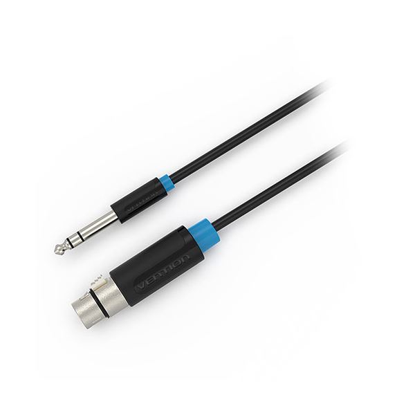 【5本セット】 VENTION 6.5mm Male to XLR Female オーディオケーブル 3m ブラック BB-5732X5【日時指定不可】