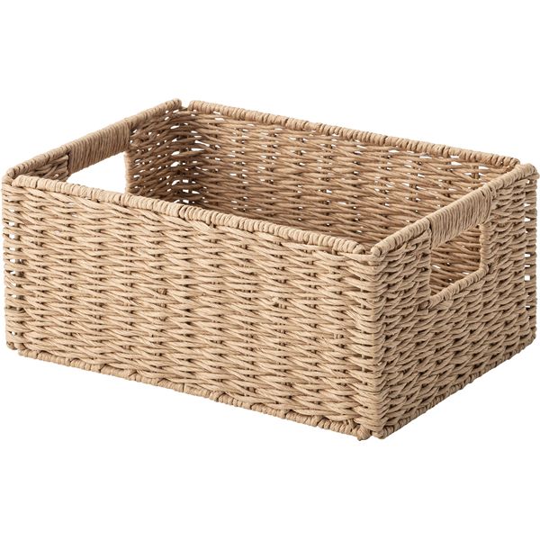 ペーパーコードバスケットM ナチュラル （約W37×D26×H16cm） 組立式