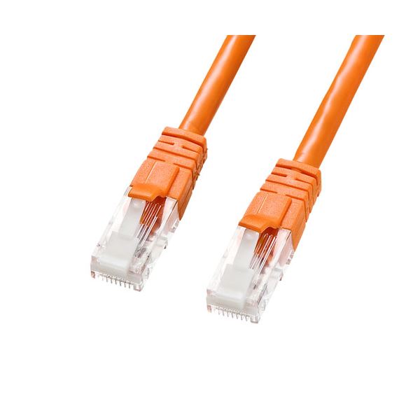【5個セット】 サンワサプライ つめ折れ防止カテゴリ6 LANケーブル 10m オレンジ KB-T6TS-10DNX5