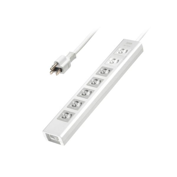 サンワサプライ 抜け止めシャッタータップ 3P抜け止め7個口 (5個口連動集中スイッチ) 3m ホワイト TAP-..