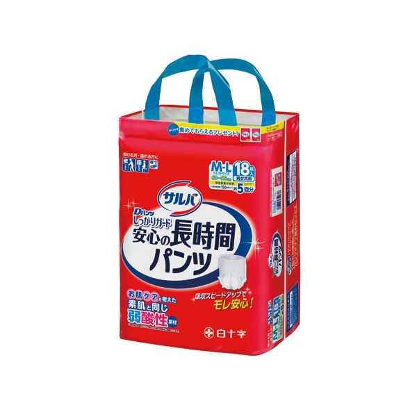 ■送料・配送についての注意事項●本商品の出荷目安は【3 - 6営業日　※土日・祝除く】となります。●お取り寄せ商品のため、稀にご注文入れ違い等により欠品・遅延となる場合がございます。●本商品は仕入元より配送となるため、沖縄・離島への配送はできません。■商品内容白十字 サルバDパンツしっかりガード安心の長時間M-L 3P■商品スペック●目安吸収量：約750cc（排尿約5回分）■サイズ・色違い・関連商品■M-L 3P[当ページ]■L-LL 3P