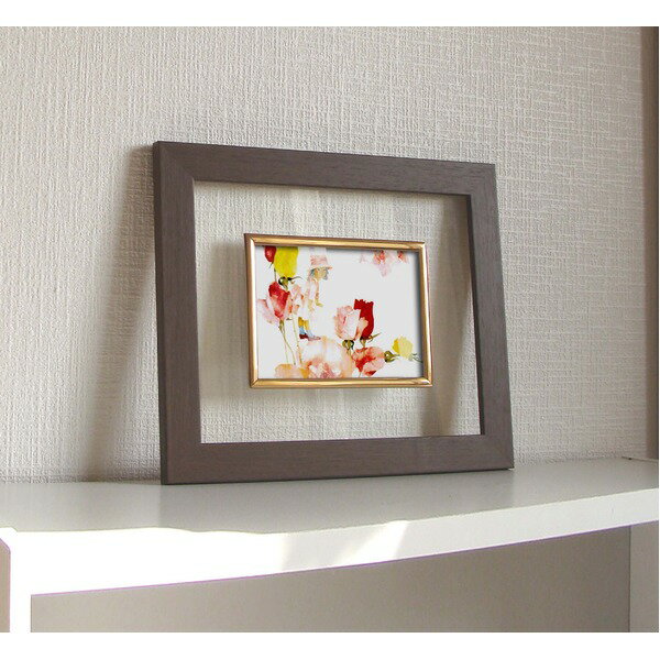 透明 フォトフレーム 写真立て ハガキサイズ対応 いわさきちひろ 花と少女 日本製 額(3)