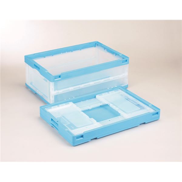 岐阜プラスチック工業 折りたたみコンテナ オリコン 〔55L ブルー透明〕 CB-S56NR 折りたたみ コンテナ..