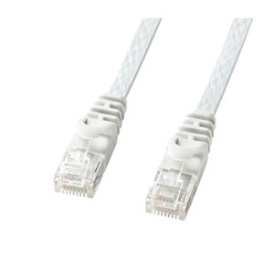 (まとめ)サンワサプライ カテゴリ6フラットLANケーブル LA-FL6-02W【×5セット】のサムネイル