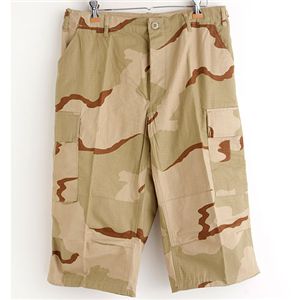 アメリカ軍 BDU クロップドカーゴパンツ ／迷彩服パンツ 【 Mサイズ 】 リップストップ 3カラーデザート 【 レプリカ 】 【日時指定不可】