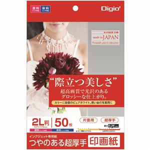 楽天DECO MAISON（まとめ） Digio2 インクジェットプリンタ用紙 印画紙タイプ 2L／50枚 JPSK2-2L-50【×5セット】