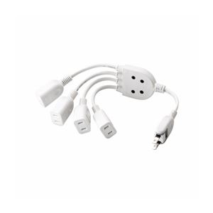 (まとめ)エレコム ACアダプタ用電源延長コード(4個口) T-ADR4WH【×3セット】