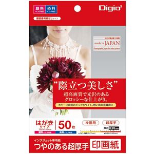 楽天DECO MAISON（まとめ） Digio2 インクジェットプリンタ用紙 印画紙タイプ PC／50枚 JPSK2-PC-50【×5セット】