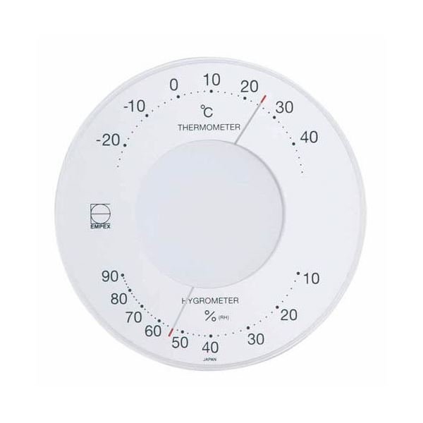 (まとめ)EMPEX 温度・湿度計 セレナ 温度・湿度計 壁掛用 LV-4303 ホワイト【×5セット】【日時指定不可】