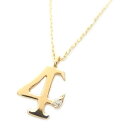 ナンバー ネックレス ダイヤモンド ネックレス 一粒 0.01ct K18 ゴールド 数字 4 ダイヤネックレス ペンダント(4)