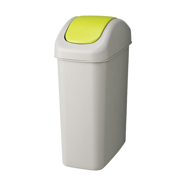 （まとめ） TANOSEE エコダストボックス スイング L 27.2L グレー／グリーン 1個 【×4セット】(3)