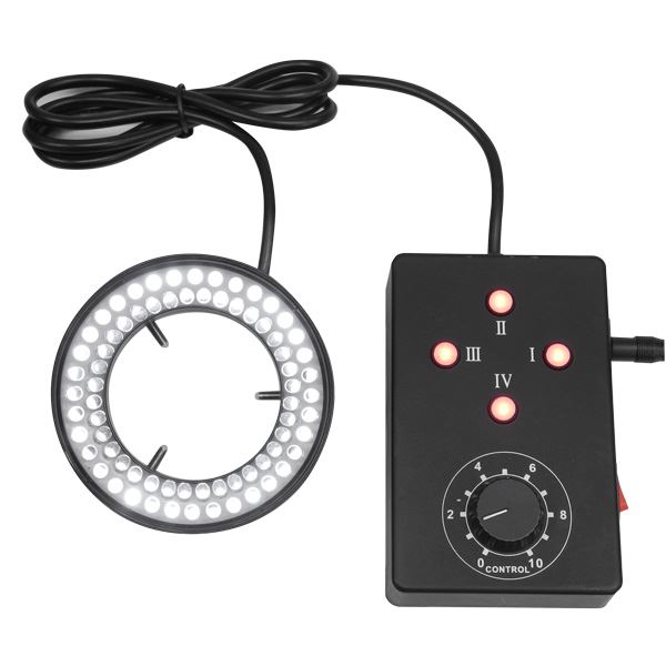 アームスシステム LED-R72-NR 実体顕微鏡用LEDリング照明+乳白色板セット（白色LED72個 4分割照射型）