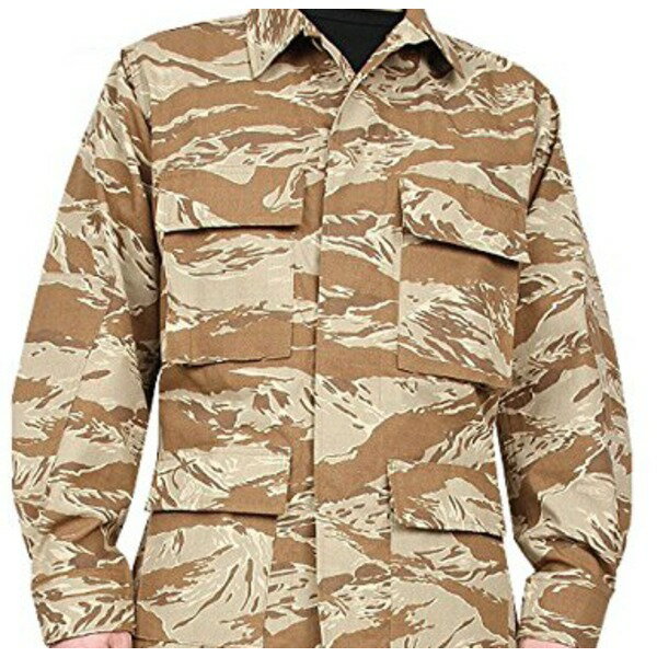 アメリカ軍 BDUジャケット 迷彩ジャケット Sサイズ リップストップ デザート タイガー レプリカ 米軍 ミリタリーウェア【日時指定不可】