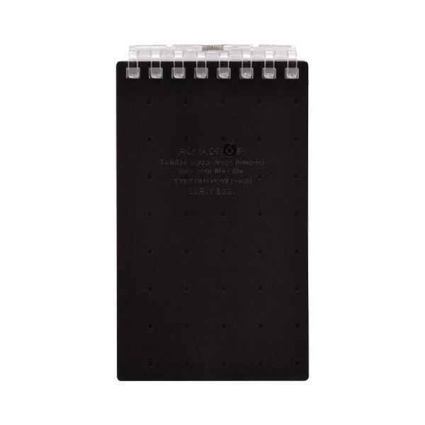 (まとめ) リヒトラブ AQUA DROPsツイストノート（メモサイズ） 125×72mm 8穴 5mm方眼罫 黒 40枚 N-1661-24 1冊 【×50セット】