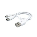 (まとめ)日本トラストテクノロジー microUSB&TypeC 2台同時充電対応ケーブル (ホワイト) JSC-010WH【×5セット】(2)
