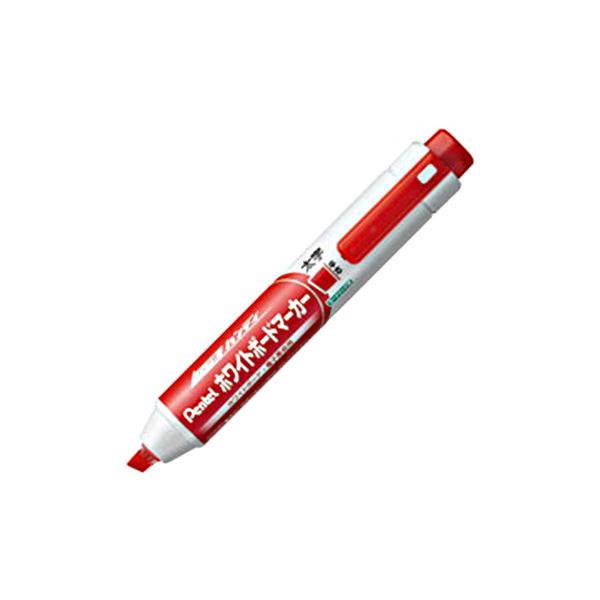 (まとめ) ぺんてる ノック式ハンディ ホワイトボードマーカー 太字平芯 赤 MWXN6M-B 1本 【×50セット】