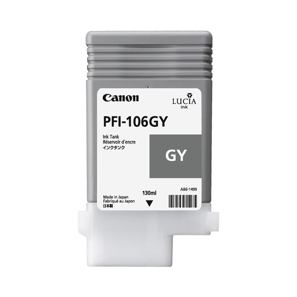 (まとめ) キヤノン Canon インクタンク PFI-106 顔料グレー 130ml 6630B001 1個 【×10セット】