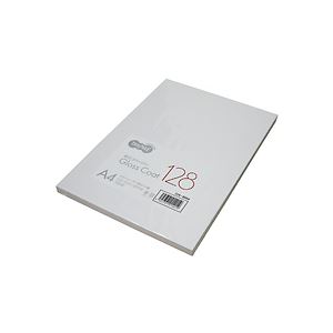 (まとめ) TANOSEE αエコグロスコート128 A4 128g 1冊（100枚） 【×10セット】