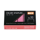 (まとめ)マックス ホッチキスカラー針 小型10号シリーズ 50本連結×20個入 メタリックピンク No.10-1M/MP 1箱 【×20セット】