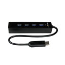 (まとめ)StarTech.com 4ポート SuperSpeed USB3.0ハブ ブラック ST4300PBU3 1個 【×5セット】(2)