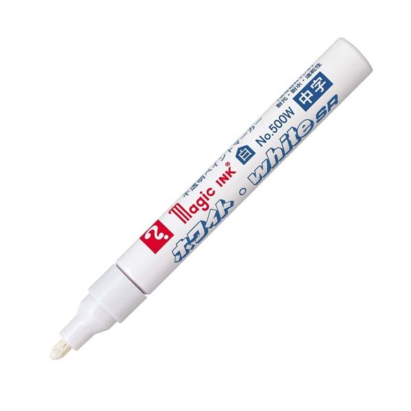 (まとめ) 寺西化学 油性ペイントマーカー マジックインキ ホワイト・white SR No.500W(中字) M500W 1本 【×100セット】