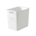 収納ボックス 収納ケース M 幅18×奥行26×高さ24cm ホワイト×3セット 取っ手穴付き シューノ キッチン リビング パントリー