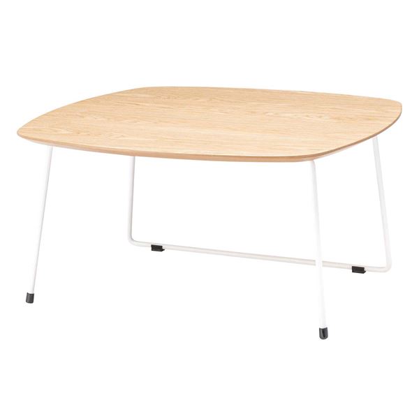 ローテーブル リビングテーブル 約幅80×奥行80×高さ40cm ホワイト スチール 組立品 リビング ダイニン..