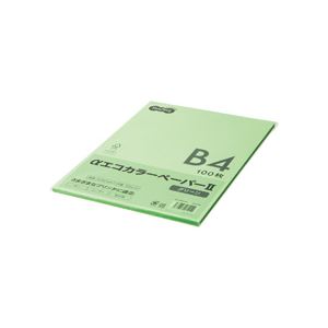 (まとめ) TANOSEE αエコカラーペーパーII B4 グリーン 少枚数パック 1冊（100枚） 【×10セット】
