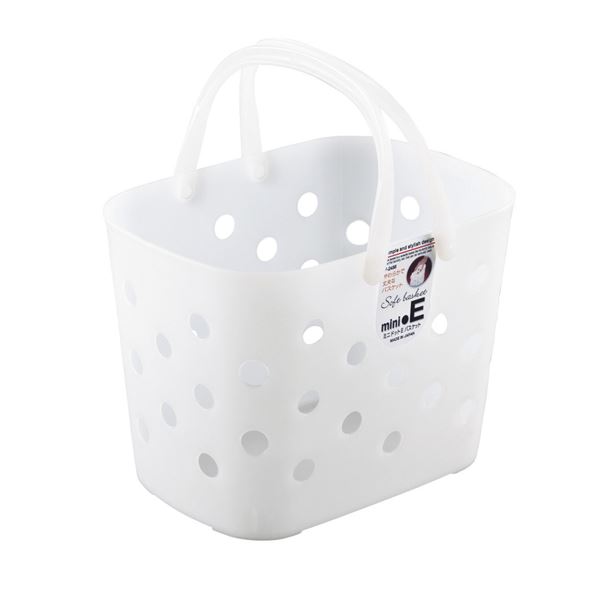 (まとめ) 収納かご/ミニバスケット 【クリア】 ソフトタイプ 持ち手付き 『ミニドットEバスケット』 【60個セット】(3)