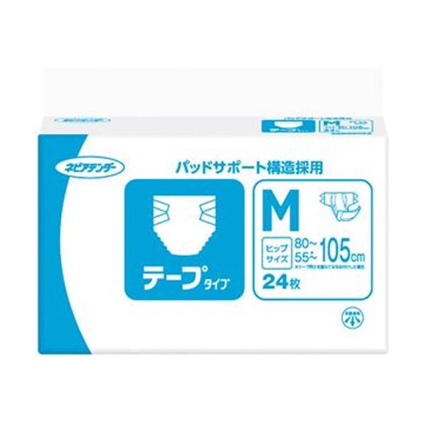 ■サイズ・色違い・関連商品■M 1パック（24枚） 5セット[当ページ]■L 1パック（24枚） 5セット■XL 1パック（20枚） 5セット■商品内容【ご注意事項】この商品は下記内容×5セットでお届けします。●Mサイズ、24枚入です。●上下に分かれた4本の幅広テープで、からだにそった自然な位置で止められます。●からだの中心に合わせやすい、サイズ別で見分けられるセンターライン。●U字型フロントパッチ:U字形状により、起き上がりの際のおなかへの圧迫を軽減。●パッドサポート構造:尿パッドを尿道口に近い状態に維持しズレないようにすることで、股モレを防止します。●ニオイを防ぐ消臭ポリマー配合。■商品スペックサイズ：M吸収量：約600ccヒップサイズ：55〜105cmシリーズ名：ネピアテンダー吸収量目安：約4回分■送料・配送についての注意事項●本商品の出荷目安は【1 - 7営業日　※土日・祝除く】となります。●お取り寄せ商品のため、稀にご注文入れ違い等により欠品・遅延となる場合がございます。●本商品は仕入元より配送となるため、沖縄・離島への配送はできません。[ 45955 ]