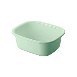 (まとめ) 洗い桶/ウォッシュタブ 【角型】 抗菌仕様 プラスチック製 グリーン キッチン用品 『Nポゼ』 【40個セット】