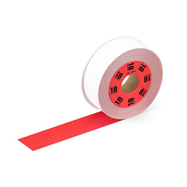 カシオ ラテコ 詰替用テープ18mm×8m 赤/黒文字 XB-18RD 1セット（5個）