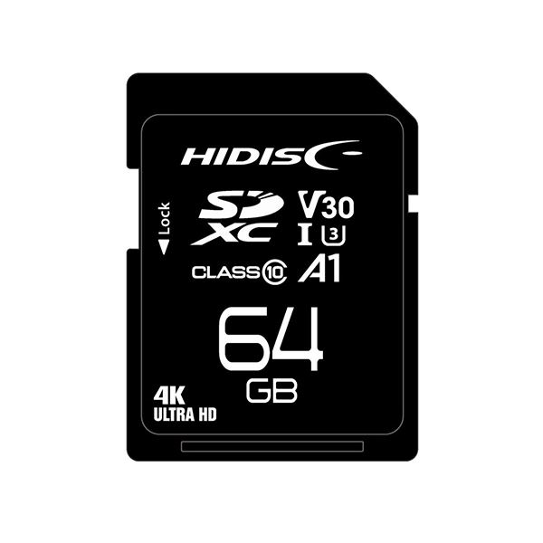 HIDISC Ķ®SDXC 64GB CLASS10 UHS-I Speed class3 A1б HDSDX64GCL10V30