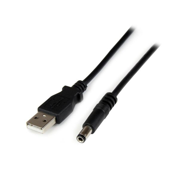 （まとめ）StarTech.com USB-5VDC電源供給ケーブル 1m DCプラグ（外形5.5mm/内径2.5mm） ブラック USB2TYPEN1M 1本 【×10セット】【日時指定不可】