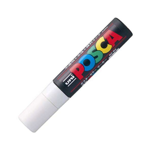 (まとめ) 三菱鉛筆 水性マーカー ポスカ 極太角芯 白 PC17K.1 1本 【×30セット】(3)